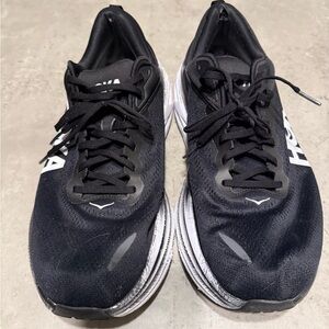 Hoka Black and White Athletic Shoes